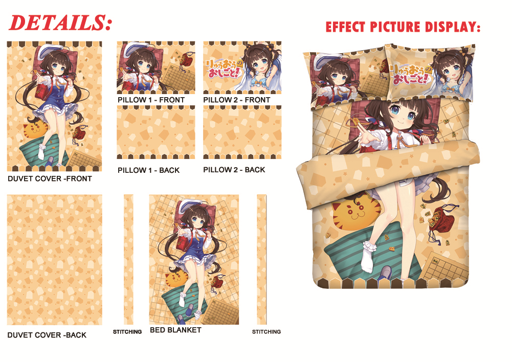 Ai Hinatsuru - Ryuuou no Oshigoto Anime 4 Pieces Bedding Sets,Bed Sheet Duvet Cover